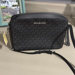 Michael Kors Black Monogram Crossbody Bag